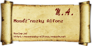 Mosánszky Alfonz névjegykártya